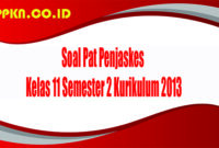 Soal Pat Penjaskes Kelas 11 Semester 2 Kurikulum 2013