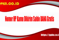 Nomor HP Kamu Dikirim Saldo DANA Gratis