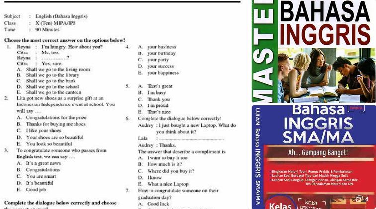 latihan soal bahasa Inggris SMA